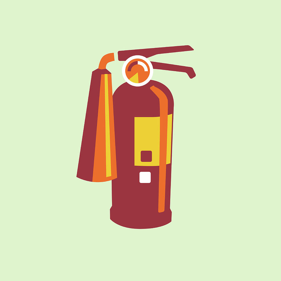 Vintage Drawing - Fire Extinguisher #2 by CSA Images