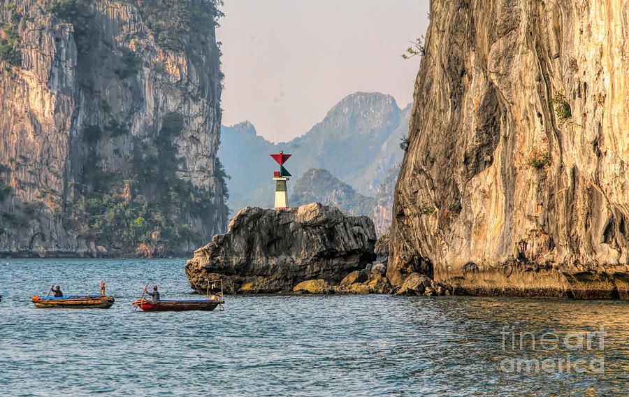 2 Fishing Boats Ha Long Bay Vietnam  Photograph by Chuck Kuhn