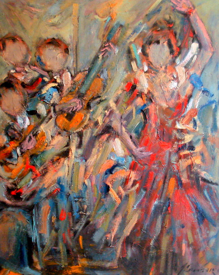 Flamenco the way I see it Painting by Adel Sansur - Fine Art America