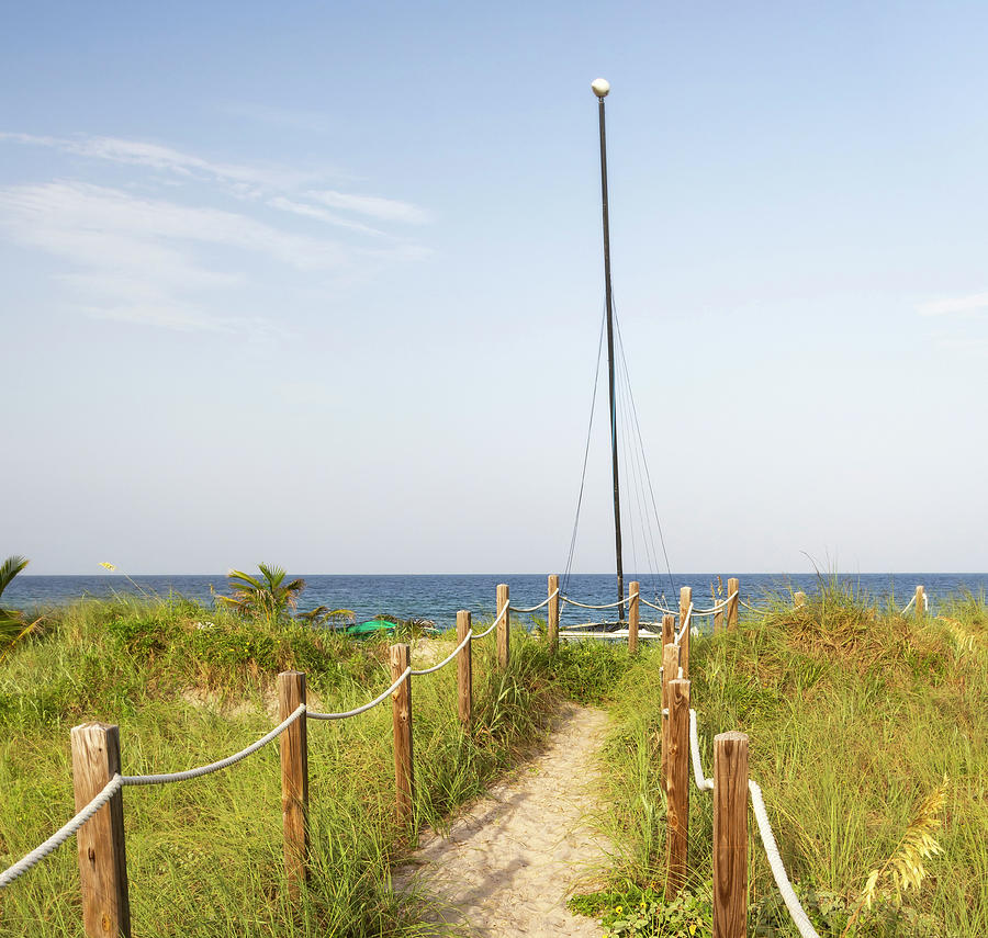 Florida, South Florida, Delray Beach, Pathway Leading To Ocean #2 Digital Art by Laura Diez