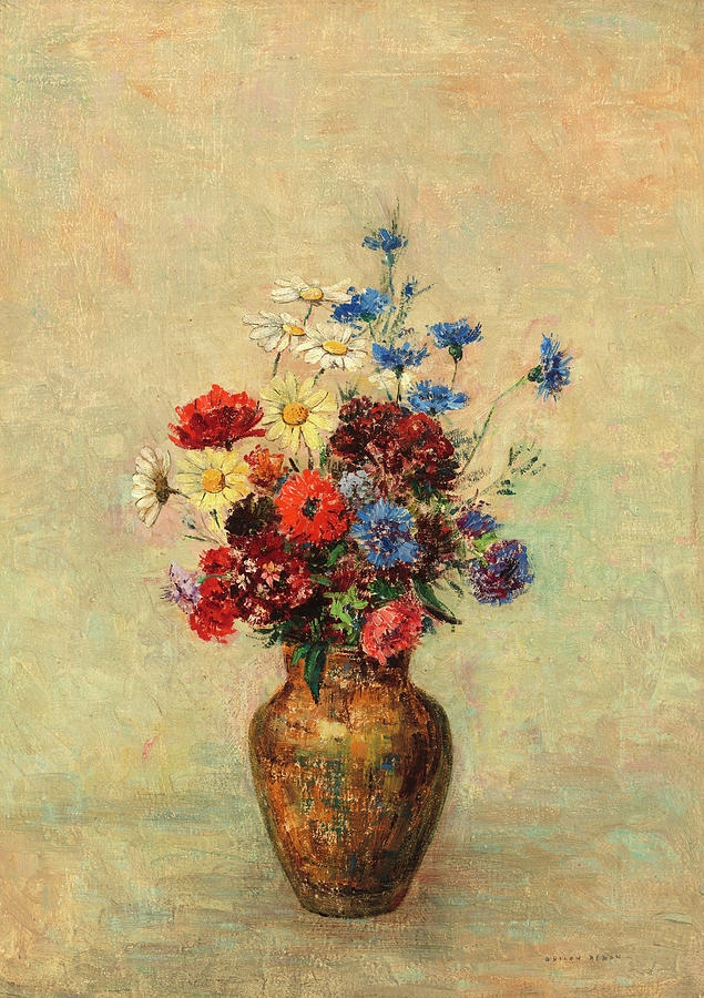 Odilon Redon Painting - Flowers In A Vase, 1911 by Odilon Redon Odilon Redon Painting - Flowers In A Vase, 1911 by Odilon Redon