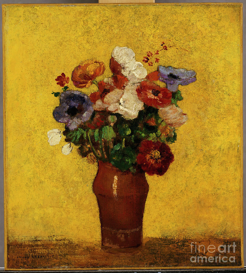 Still Life Painting - Flowers by Odilon Redon