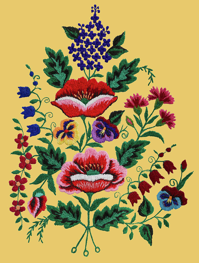 Folk Embroidery #2 Digital Art by Irina Souchtchenko - Pixels