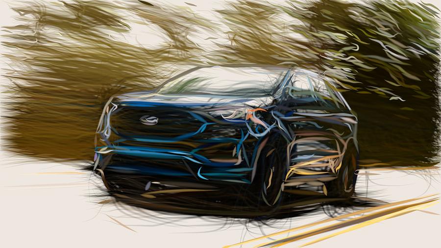 Ford Edge ST Drawing #3 Digital Art by CarsToon Concept