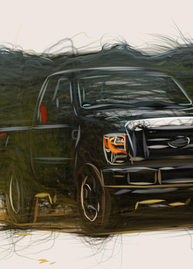 Ford F 250 Super Duty Drawing Digital Art by CarsToon Concept Fine