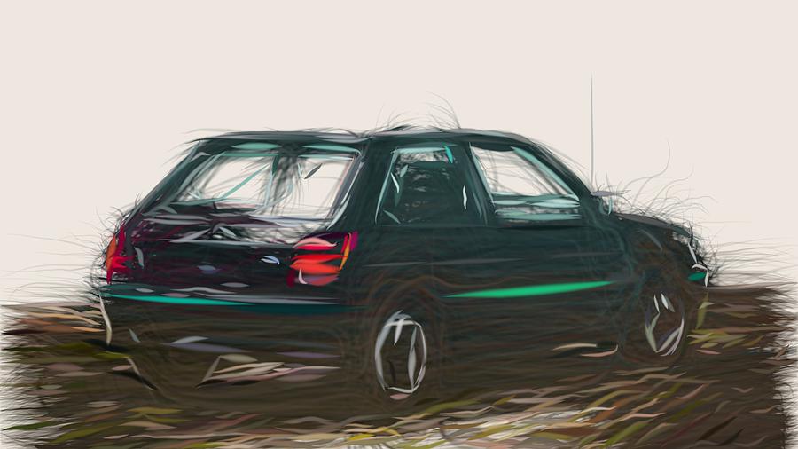 Ford Fiesta Rs Turbo Draw Digital Art By Carstoon Concept