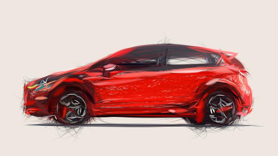 Ford Fiesta ST Draw #2 Digital Art by CarsToon Concept