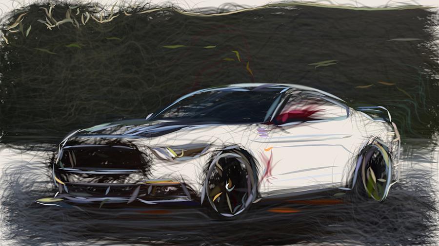 Ford Mustang GT Apollo Edition Draw #2 Digital Art by CarsToon Concept