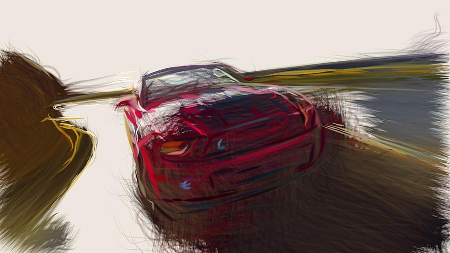 Ford Shelby GT500 Drawing #3 Digital Art by CarsToon Concept