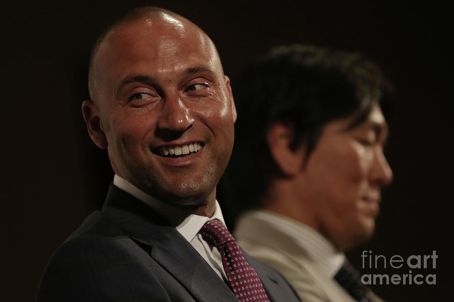 Former Yankees Jeter And Matsui Hold Photograph by Chris Mcgrath Former Yankees Jeter And Matsui Hold Photograph by Chris Mcgrath