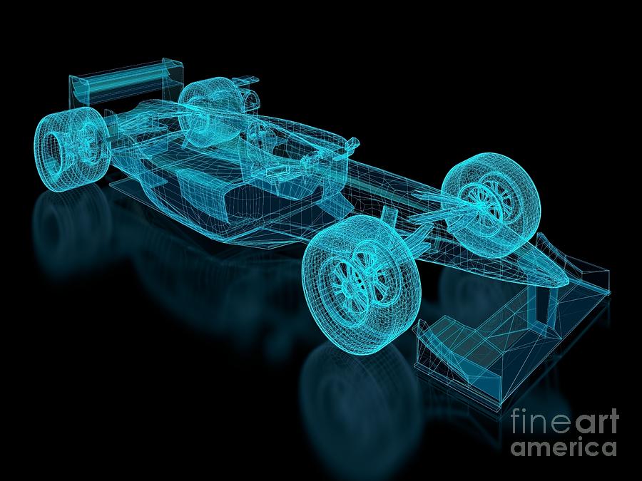 Car Digital Art - Formula One Mesh Part Of A Series by Nuno Andre Car Digital Art - Formula One Mesh Part Of A Series by Nuno Andre