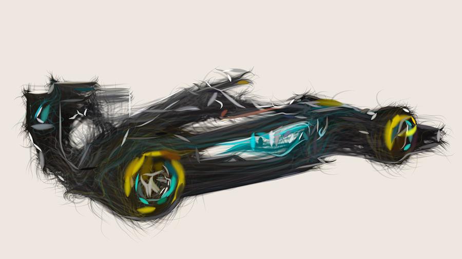 Formula1 Mercedes AMG F1 W06 Draw #2 Digital Art by CarsToon Concept