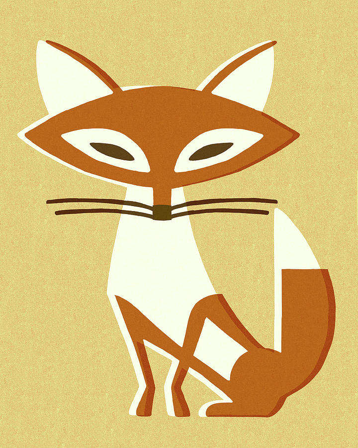 Vintage Drawing - Fox #2 by CSA Images
