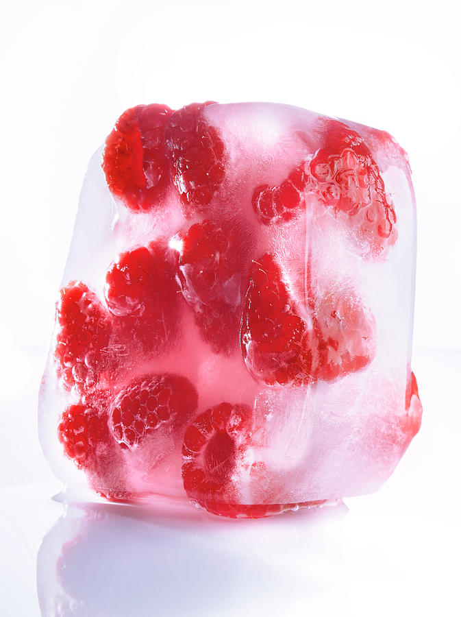 Ice Cream Photograph - Framboise Dans La Glace Raspberries In Ice #2 by Studio - Photocuisine