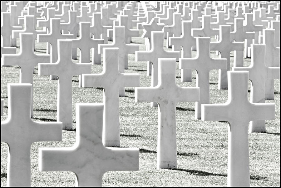 France, Normandy, Omaha Beach, English Channel, Basse-normandie, Calvados, D-day, Normandy American Cemetery #2 Digital Art by Massimo Ripani