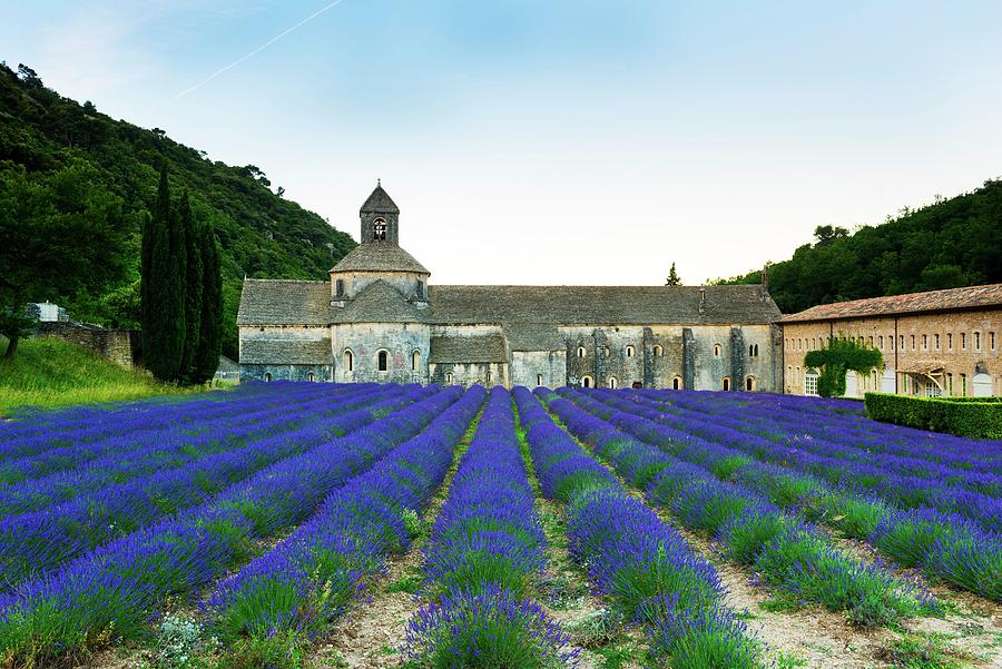 France, Provence-alpes-cote Dazur, Gordes, Senanque Abbey, Lavender Field At Senanque Abbey #2 Digital Art by Jordan Banks