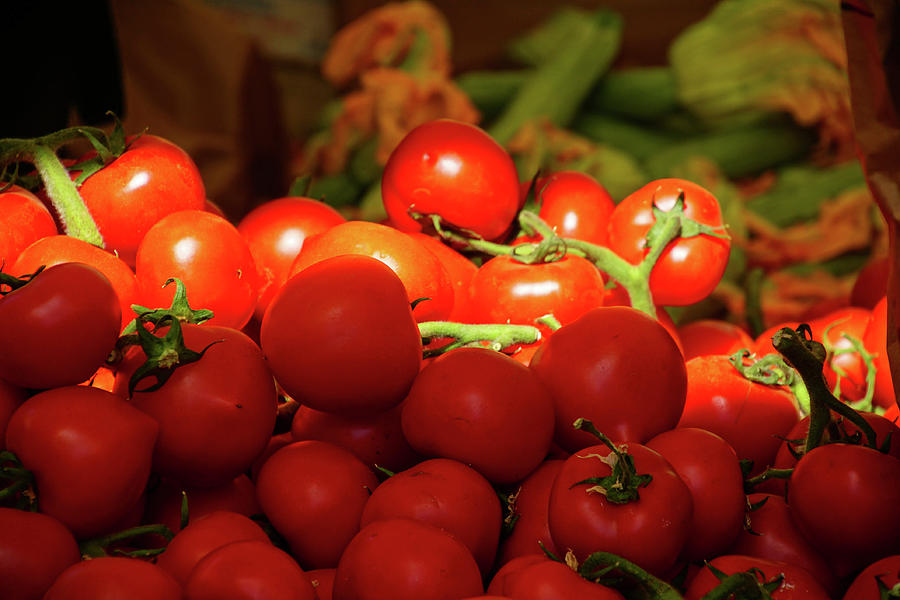 Fresh tomatoes in the market #2 Photograph by Steve Estvanik