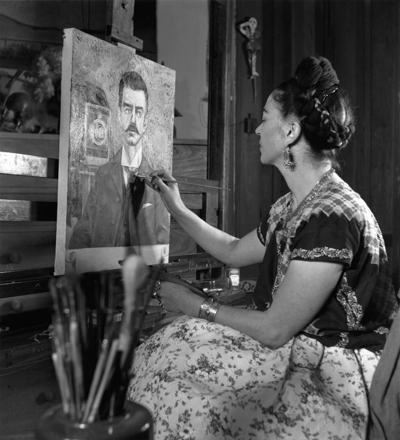 Frida Kahlo #2 Painting by Gisele Freund