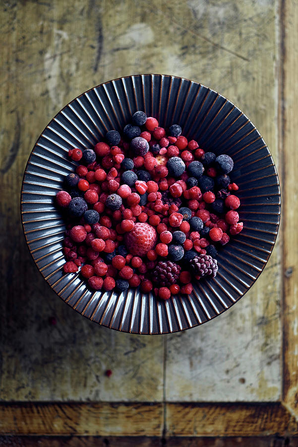 Frozen Berries In A Bowl #2 Photograph by Angelika Grossmann