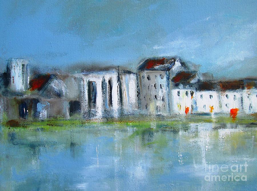 Galway City Ireland Semi Abstract Paintings #2 Painting by Mary Cahalan Lee - aka PIXI