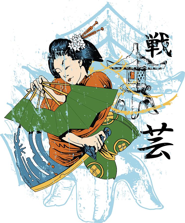 Japanese Digital Art - Geisha by Passion Loft Japanese Digital Art - Geisha by Passion Loft