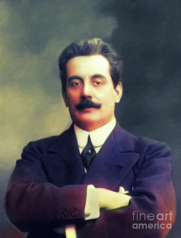 Music Painting - Giacomo Puccini, Famous Composer by Esoterica Art Agency