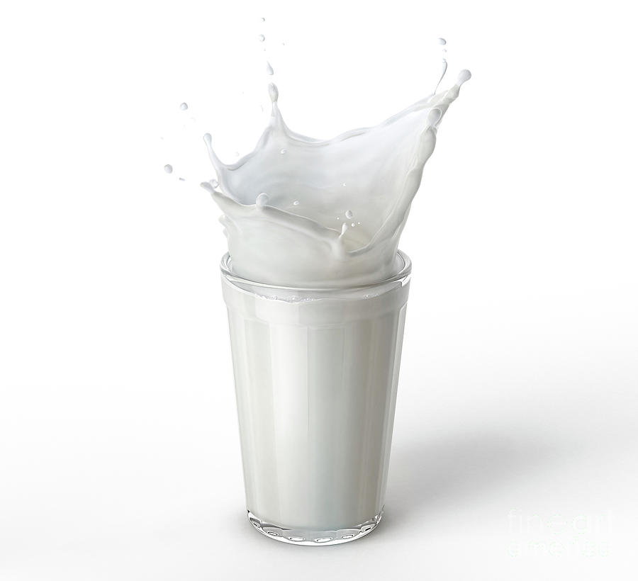 Milk Photograph - Glass Full Of Fresh Milk With Splash #2 by Leonello Calvetti/science Photo Library
