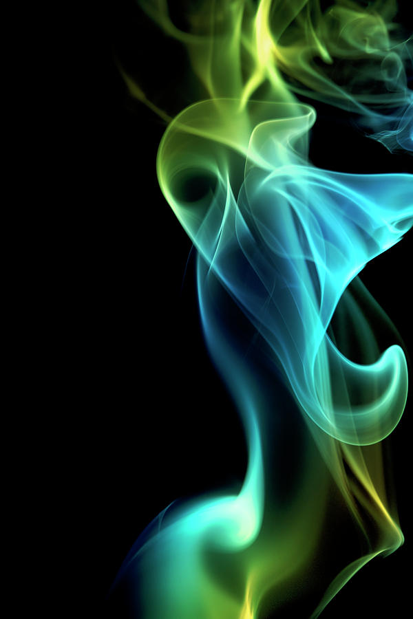 Green Smoke On A Black Background #2 Photograph by Gm Stock Films