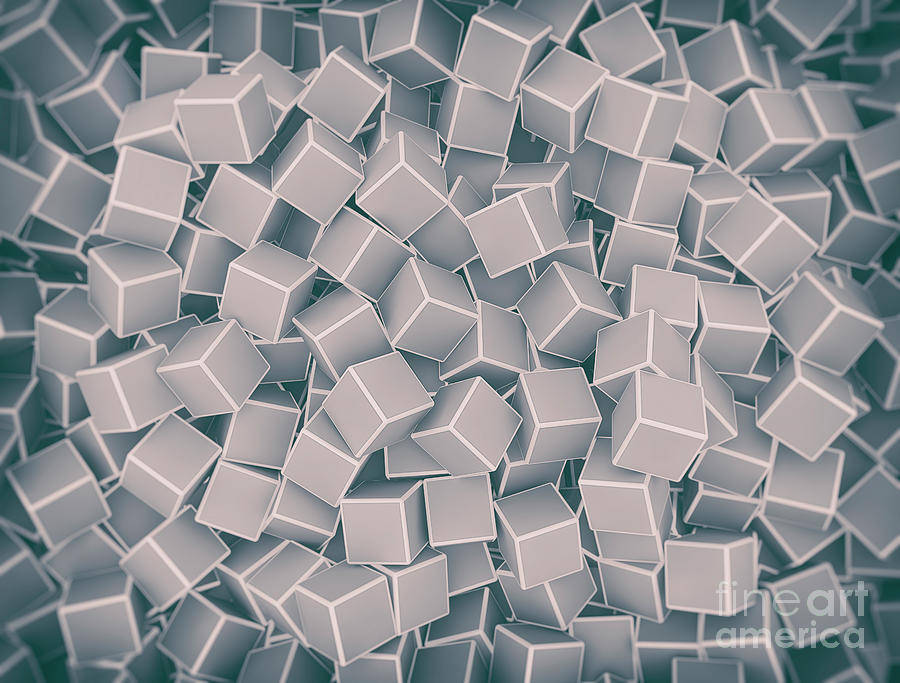 Grey Cubes #2 Photograph by Jesper Klausen/science Photo Library