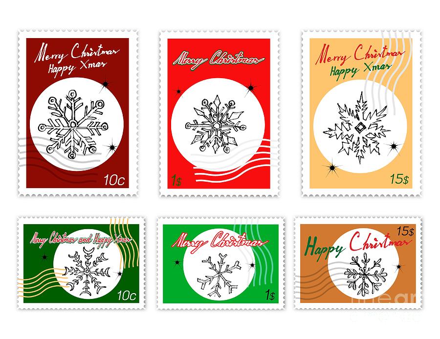 Christmas Drawing - Hand Drawn Row of Various Christmas Snowflake #2 by Iam Nee