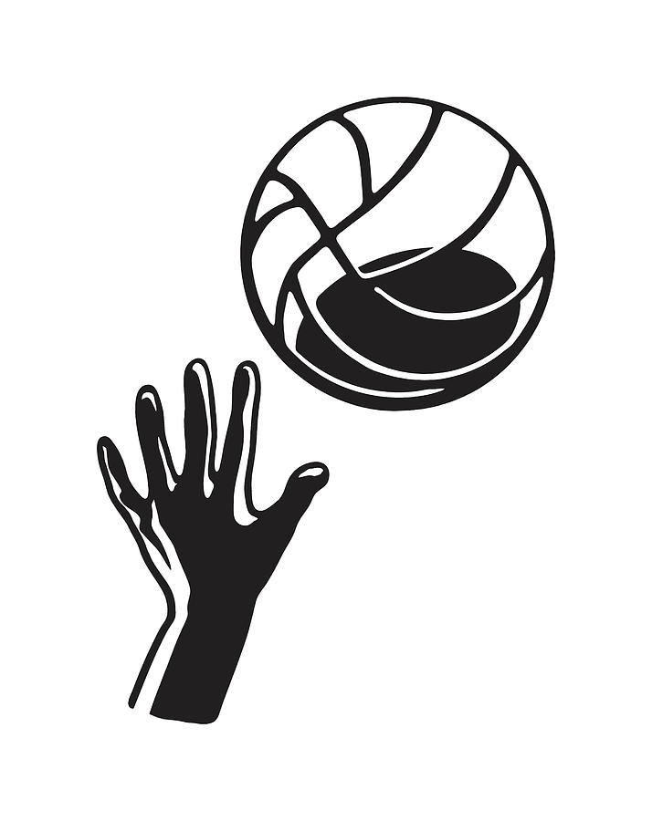 Hand reaching for flying volleyball Drawing by CSA Images | Fine Art ...
