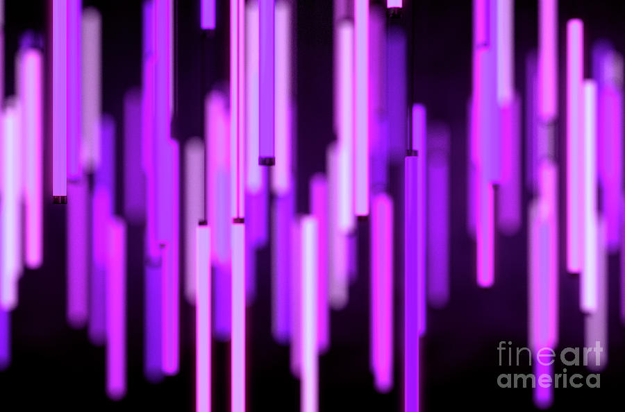 Abstract Digital Art - Hanging Florescent Tube Decor #2 by Allan Swart