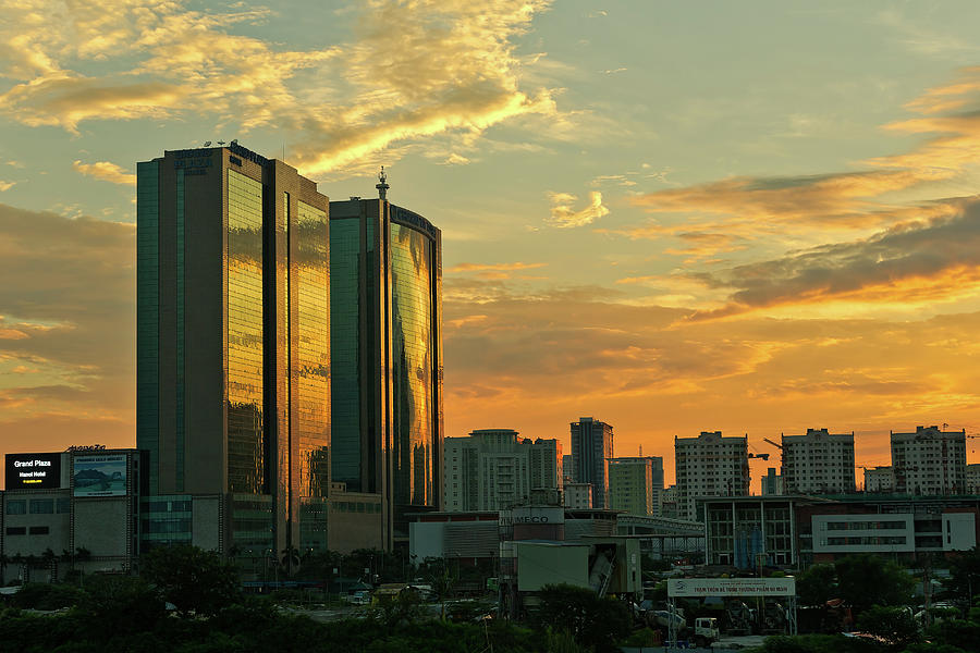 Hanoi City In The Sunrise Photograph by Long Hoang