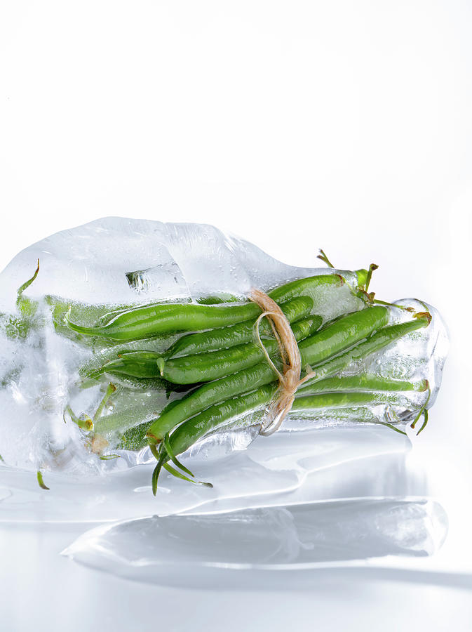 Ice Cream Photograph - Haricot Vert Dans La Glace Green Beans In Ice #2 by Studio - Photocuisine
