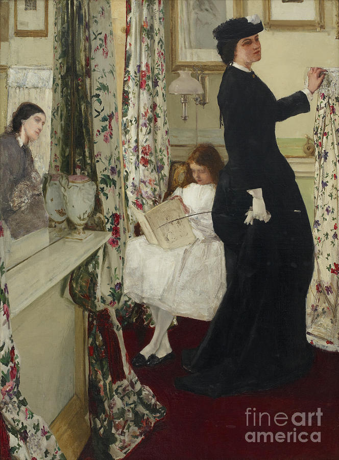 Harmony in Green and Rose The Music Room Painting by James McNeill Whistler