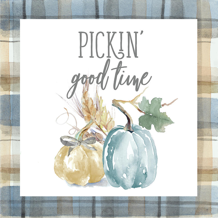 Thanksgiving Mixed Media - Harvest Inspiration With Plaid Border I #2 by Lanie Loreth