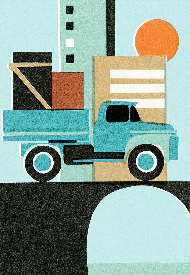 Transportation Drawing - Hauling truck #2 by CSA Images