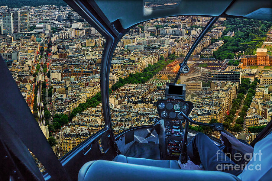 Helicopter on Paris #2 Photograph by Benny Marty