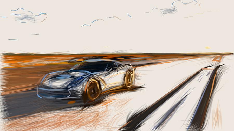 Hennessey HPE500 Corvette Stingray Drawing #3 Digital Art by CarsToon Concept
