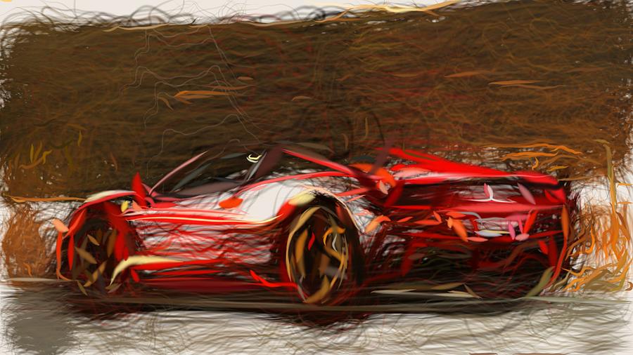 Hennessey HPE700 Twin Turbo 458 Draw #3 Digital Art by CarsToon Concept