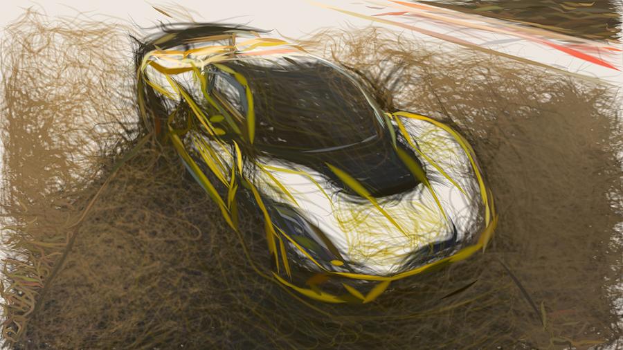 Hennessey Venom F5 Drawing #3 Digital Art by CarsToon Concept