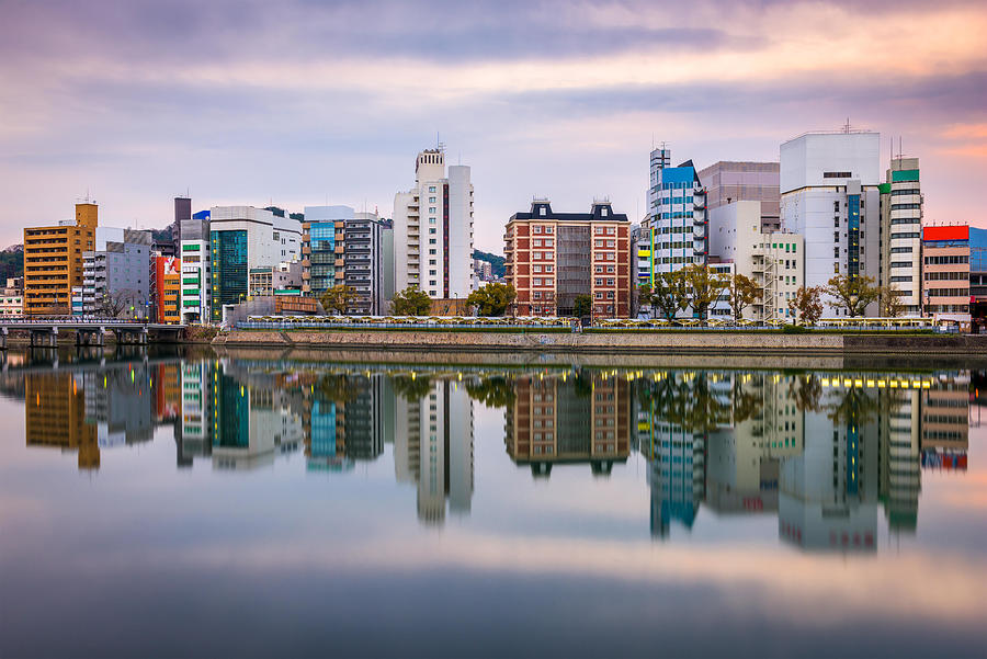 Skyscraper Photograph - Hiroshima, Japan City Skyline #2 by Sean Pavone