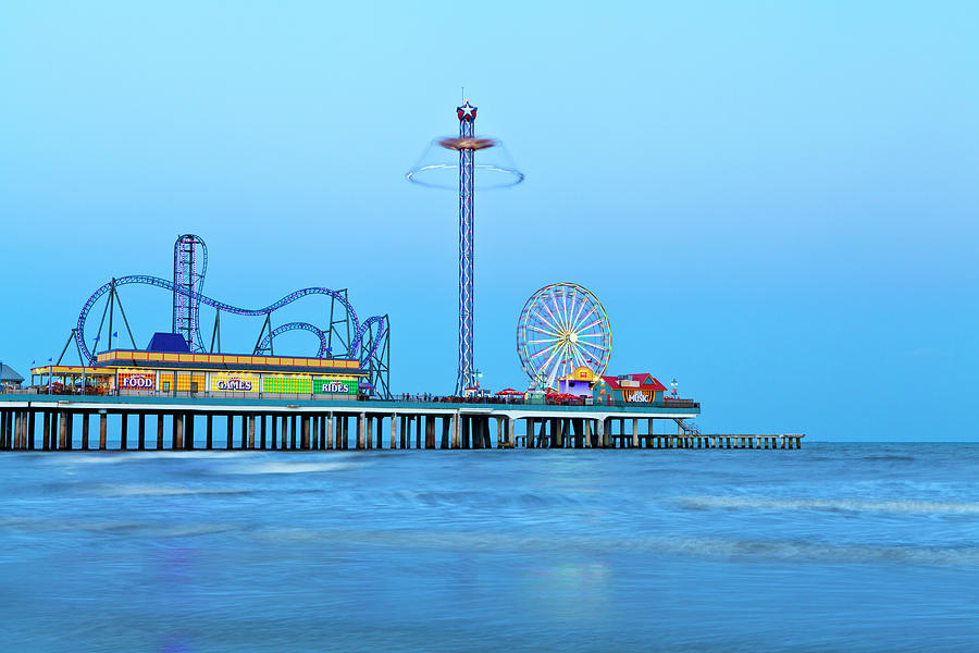 Ferris Wheel Digital Art - Historic Pier, Galveston, Tx #2 by Kav Dadfar