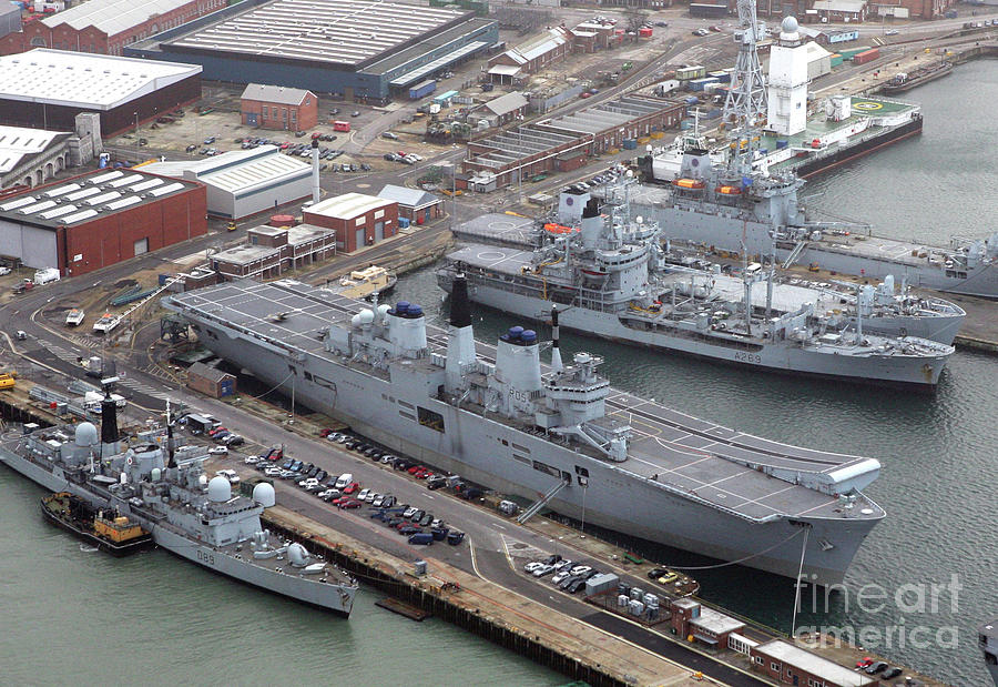 Boat Photograph - HMS Invincible Portsmouth Naval Base, England 2007 #2 by Glenn Harvey
