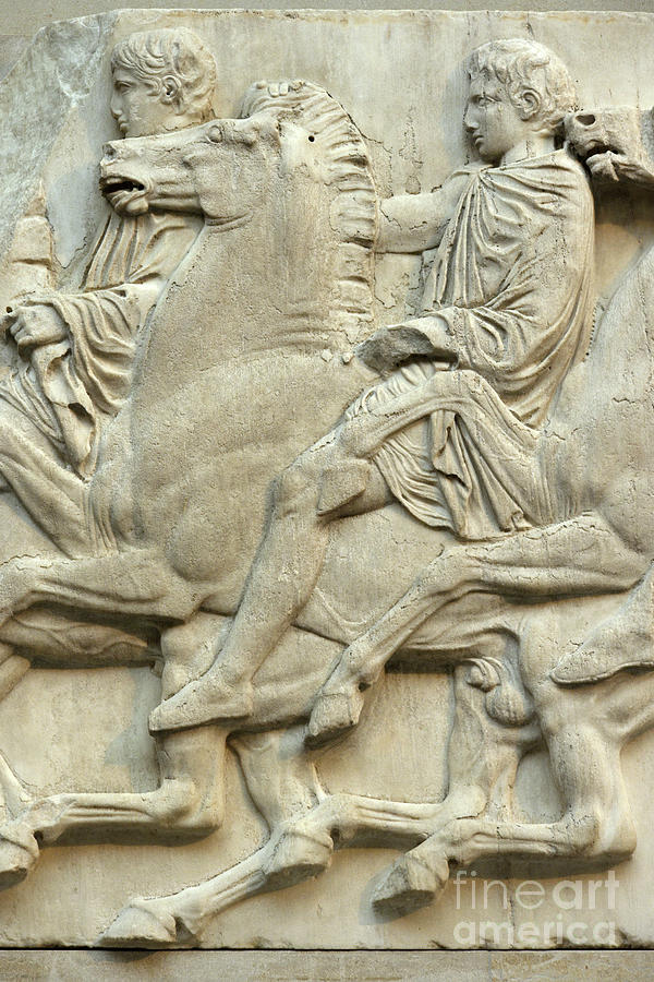 Greek Photograph - Horsemen Of The Parthenon Marbles. #2 by David Parker/science Photo Library