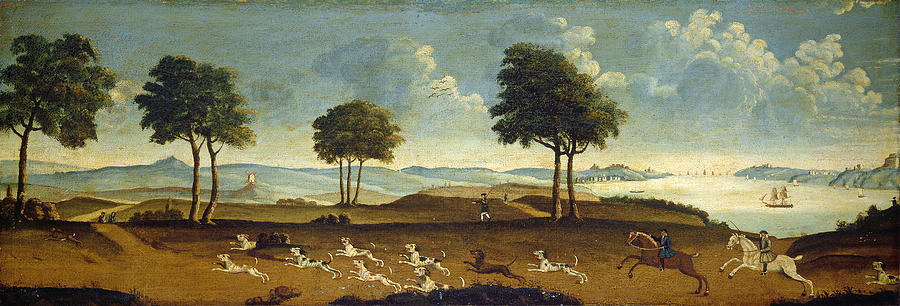 Hunting Scene, 18th Century Painting by Granger - Pixels