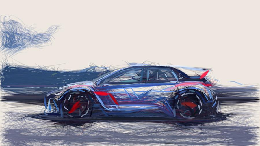 Hyundai RN30 Draw #3 Digital Art by CarsToon Concept