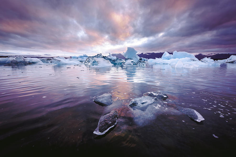 Nature Photograph - Icebergs In Jokulsarlon Glacial Lagoon #2 by Ivan Kmit