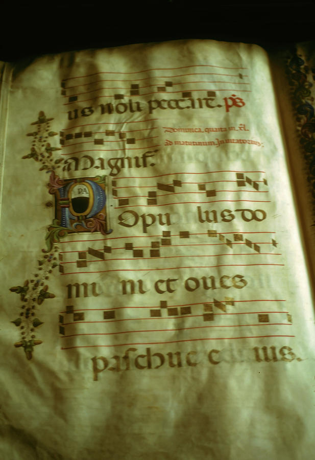 Illuminated manuscript, in medieval library #2 Photograph by Steve Estvanik