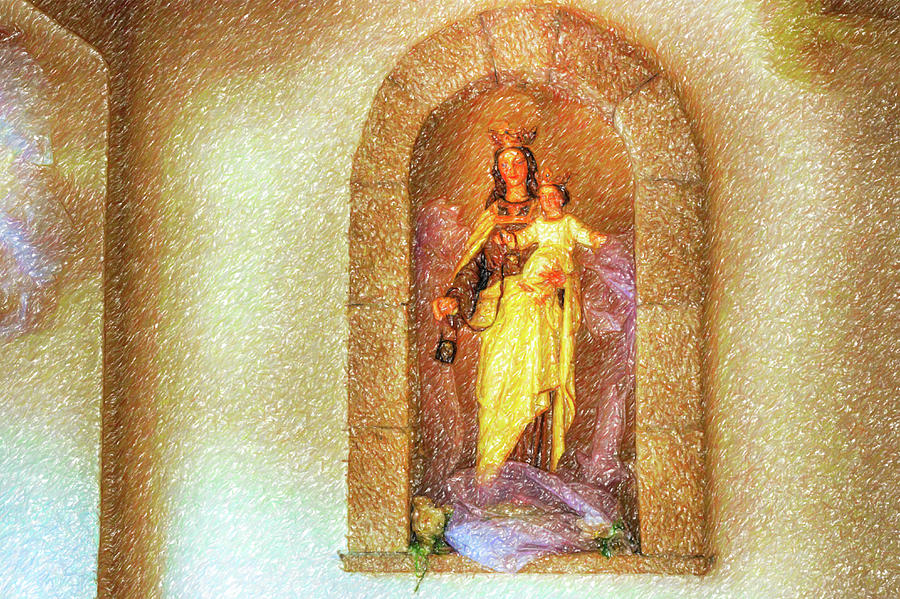 illustration of the Blessed Virgin Mary with Baby Jesus #2 Photograph by Vivida Photo PC